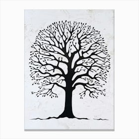 Beech Tree Simple Geometric Nature Stencil 1 Canvas Print
