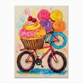 Cupcake On A Bike Canvas Print