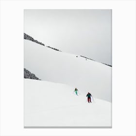 Davos Klosters, Switzerland Minimal 2 Skiing Poster Canvas Print