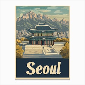 Aihrgdesign A Vintage Travel Poster Of Seoul 3 Canvas Print