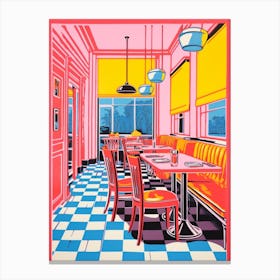 Colour Pop Retro Diner 4 Canvas Print