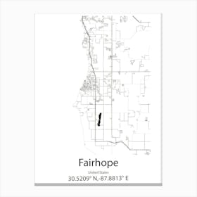 Fairhope,United States Minimalist Map 1 Canvas Print