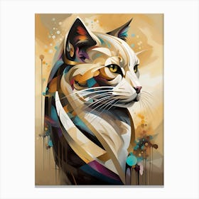 Abstract Cat Painting 1 Canvas Print