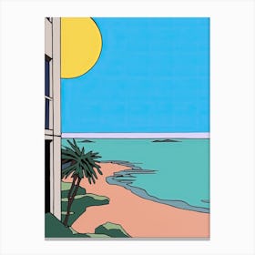 Minimal Design Style Of Miami Beach, Usa 2 Canvas Print
