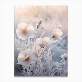 Frosty Botanical Evening Primrose 2 Canvas Print