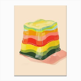 Rainbow Jelly Jell O Beige Illustration 3 Canvas Print