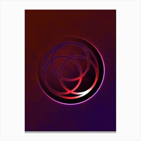 Geometric Neon Glyph on Jewel Tone Triangle Pattern 109 Canvas Print