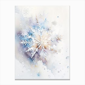 Delicate, Snowflakes, Storybook Watercolours 3 Canvas Print