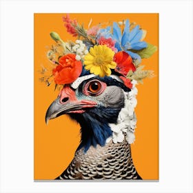 Bird With A Flower Crown Pheasant 1 Canvas Print