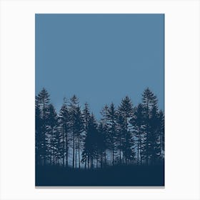 Silhouette Of Pine Trees Canvas Print