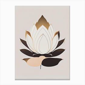 Giant Lotus Retro Minimal 5 Canvas Print