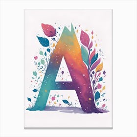 Colorful Letter A Illustration 113 Canvas Print