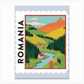 Romania 1 Travel Stamp Poster Canvas Print