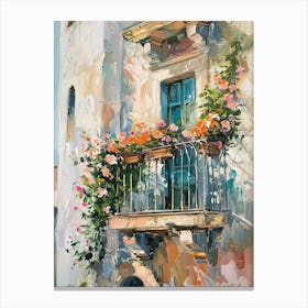Balcony Painting In Bari 1 Canvas Print