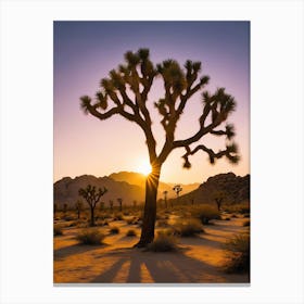 Joshua Tree At Sunset Canvas Print