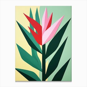 Cut Out Style Flower Art Heliconia Canvas Print