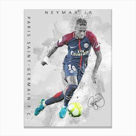 Neymar Paris Saint Germain Fc Canvas Print