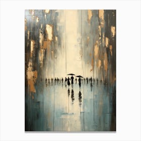 People In The Rain Canvas Print