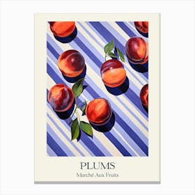 Marche Aux Fruits Plums Fruit Summer Illustration 1 Canvas Print