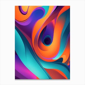 Abstract Colorful Waves Vertical Composition 102 Canvas Print