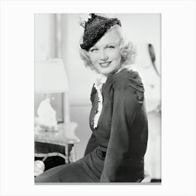 Ginger Rogers Wearing A Black Lace Hat Canvas Print