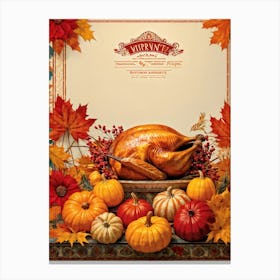 Authentic Turkey Centerpiece Bursting With The Warm Hues Of A Thanksgiving Festival Theme Position (4) Canvas Print