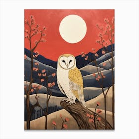 Bird Illustration Barn Owl 4 Canvas Print