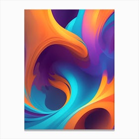 Abstract Colorful Waves Vertical Composition 5 Canvas Print