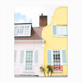 Pink Yellow London Home Canvas Print