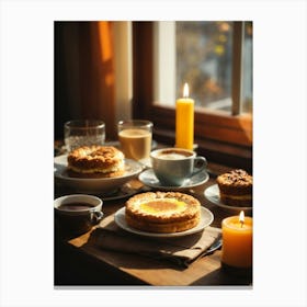 Breakfast On A Window Sill Canvas Print