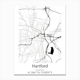 Hartford,United States Minimalist Map Canvas Print