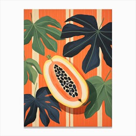 Papaya Fruit Summer Illustration 7 Canvas Print