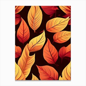 Autumn Leaves Seamless Pattern 25 Canvas Print