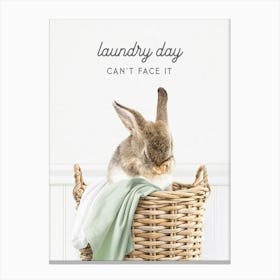 Bashful Bunny Laundry Day Can T Face It Canvas Print