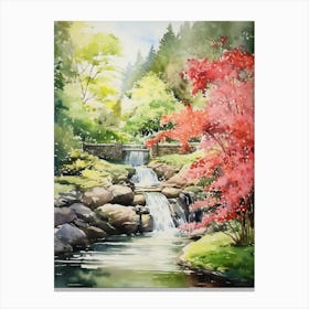 Butchart Gardens Canada  Watercolour 4 Canvas Print