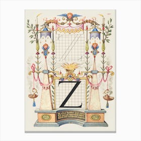 Guide For Constructing The Letter Z From Mira Calligraphiae Monumenta, Joris Hoefnagel Canvas Print
