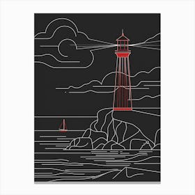 Lighthouse At Night 1 Canvas Print