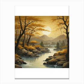 Autumn Landscape Painting Canvas Print