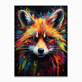 Raccoon Vibrant Paint Splash 2 Canvas Print