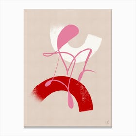 Pink and Red Abstract Canvas Print