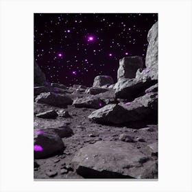 Space Landscape - Purple Stars Canvas Print