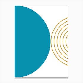 Circle Of Gold And Blue Canvas Print