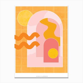 Orange Curves And Archways Canvas Print