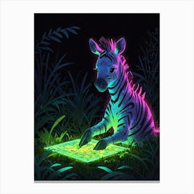 Neon Zebra Canvas Print