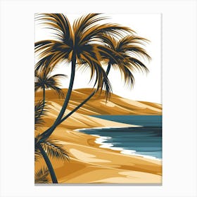 Palm Trees On The Beach 22 Canvas Print