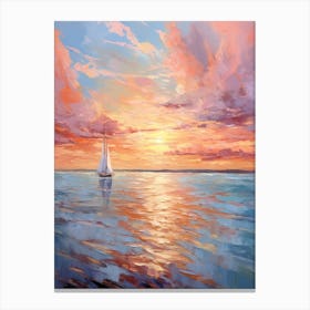 Sailboat At Sunset 21 Canvas Print