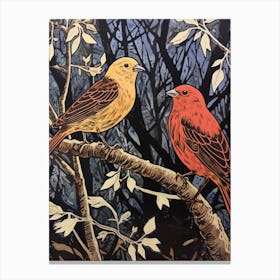 Art Nouveau Birds Poster Yellowhammer 1 Canvas Print