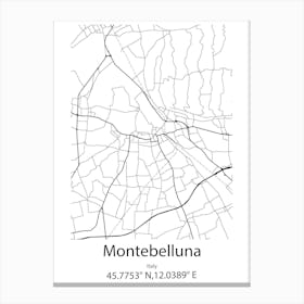 Montebelluna,Italy Minimalist Map Lienzo