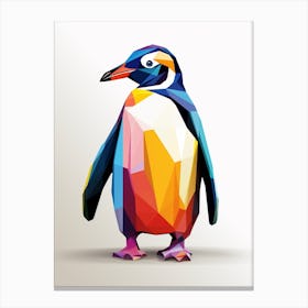 Colourful Geometric Bird Penguin 1 Canvas Print