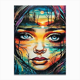 Woman With Blue Eyes Canvas Print